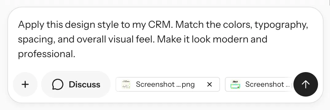 Providing design inspiration images in a Mocha prompt