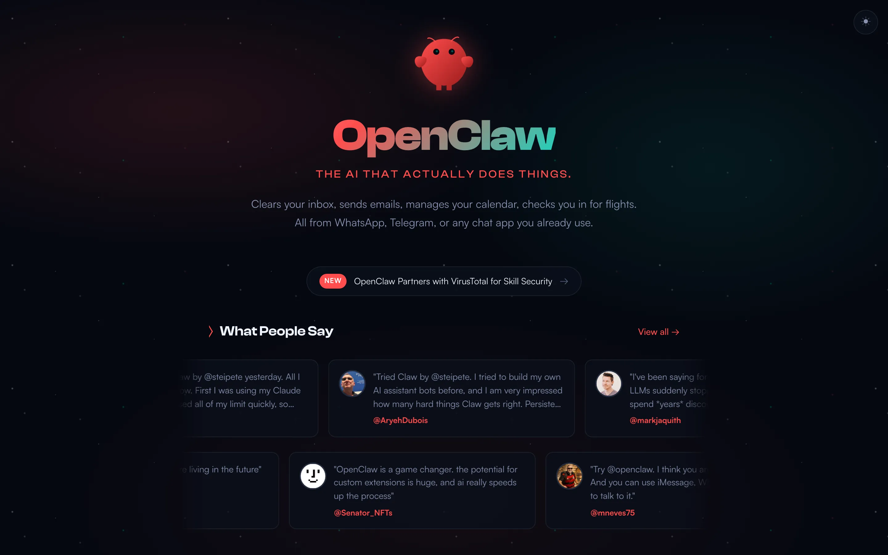 OpenClaw homepage — The AI that actually does things